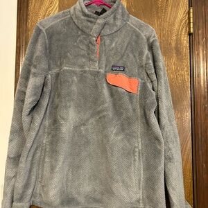 Patagonia Gray Fleece with Orange Detail
